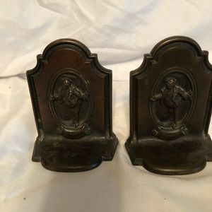 Metal book ends made in English